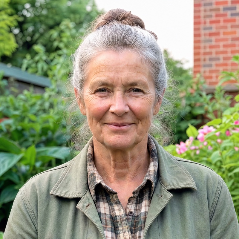 Helen in her garden